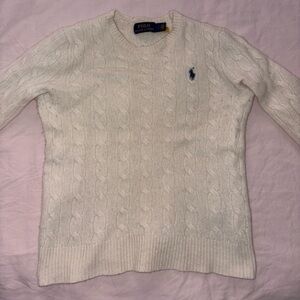 Polo by Ralph Lauren White Cable Knit Sweater